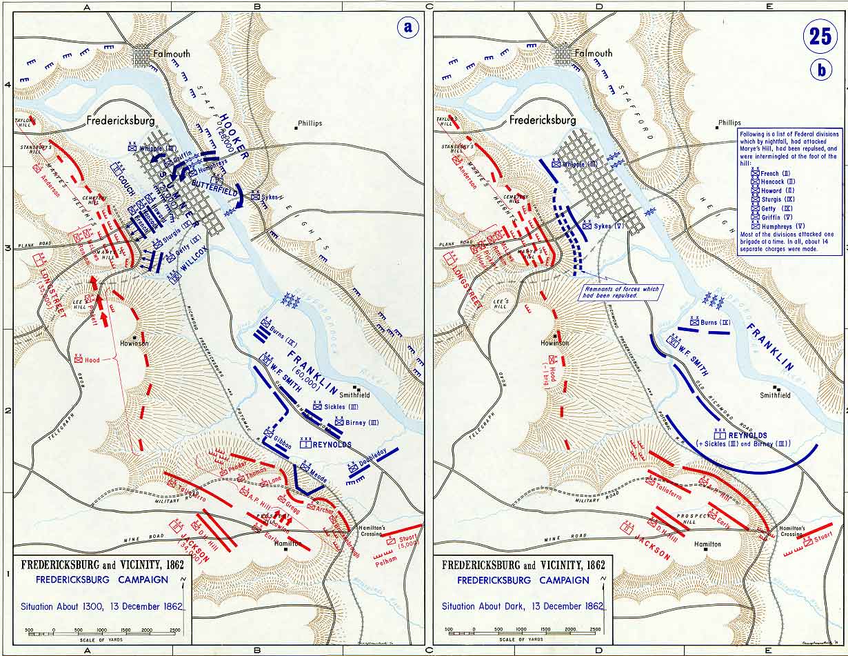 Map Showing Battle Of Fredericksburg   Cw25 